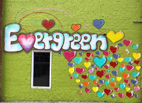 Evergreen mural